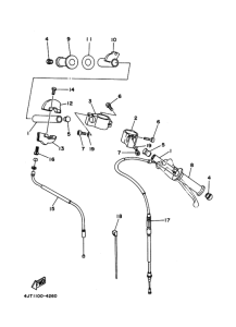 TZ125 Рулевой рычаг кабель