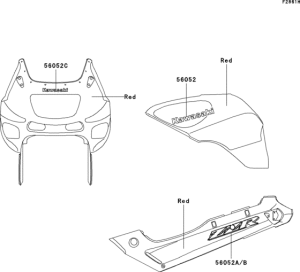 ZX600 Decals(red)(e12)(ca,us)