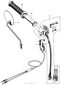 CB450 Right handle switch + right cable