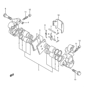 GSX750 Передний суппорт тормозной