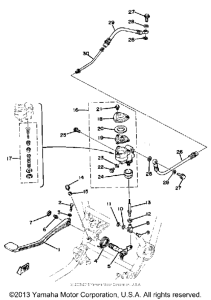 XS1100E Brake pedal-rear master cylinder