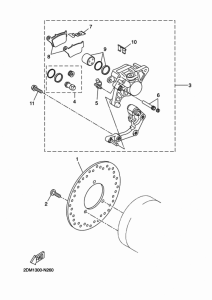 YP250R Задний суппорт