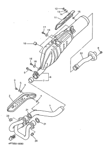 XT600E Выхлопная система