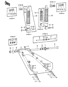 KZ550 Swing arm / shock absorbers