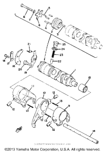 XS650G Shift cam - fork