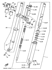 TY250S Передняя вилка