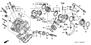 VTX1300S Передняя головка цилиндров