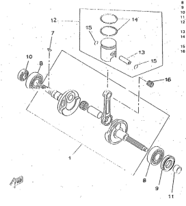 CW50RSP Коленвал и поршень