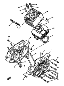 RD50M Crankcase. cylinder