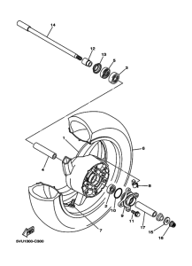 XP500 Rear wheel complete assy
