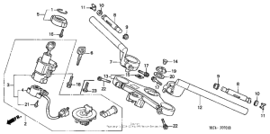 CBR1100XX Handlebar + top bridge 99-03