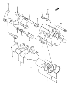 DR800 Задний суппорт