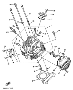 TW200E Головка цилиндров