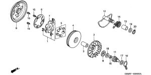 SFX50 Drive face /  kick starter spindle