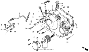 NX250 Крышка картера правая
