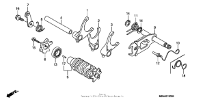 XR650R Gear shift drum + gear shift fork