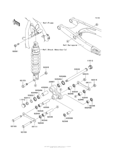 KL650 Задняя подвеска