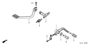 GL1800 (ABS) Brake pedal assy