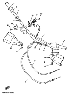 WR200R Steering handle. cable