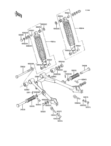 KH125 Swing arm / shock absorber