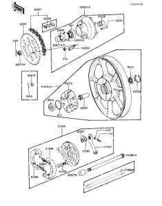 KZ1000 Rear wheel / hub / brake / chain