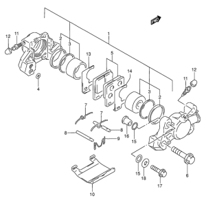 RF600 Задний суппорт