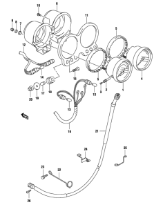 GS500 Спидометр-тахометр