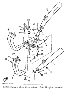 FJ1100LC Выхлопная система