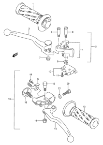 GSX250 Рулевой рычаг