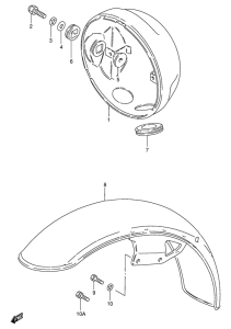 GN250 Front fender - headlamp housing
