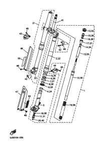 WR450F Вилка передней оси