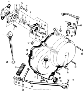 SL90 Right crankcase cover + oilpump