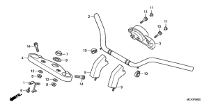 VTX1800C Handle pipe / top bridge