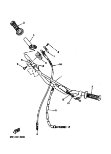 YZ125 YZ125G Рулевой рычаг и кабель