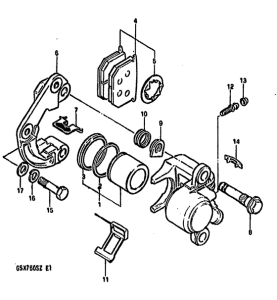 GSX750 Передний суппорт тормозной