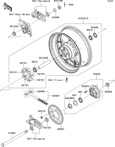 ZX1400 Заднее колесо и цепь