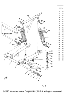 TY250C Rear arm - rear cushion - chain case
