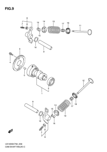 UX125 Распред вал / клапана
