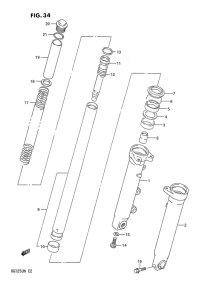 RG125 Передняя вилка