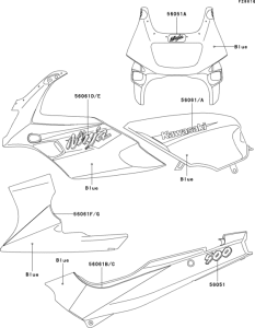 EX500 Decals(blue)(ex500-d4)