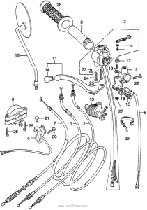 XL250 Right handle switch + cable
