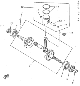 CW50RSX Коленвал и поршень