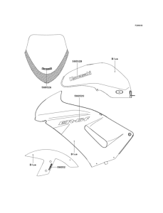 EX650 Decals(blue)(b7f)