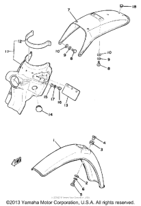 MX175H Front fender-rear fender