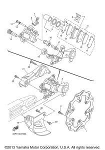 YZ250FAL Задний суппорт