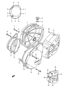 GSX-R1100 Crankcase cover ass`y  (v