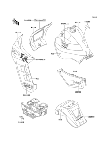  Decal(red / white)(kl650-b3)