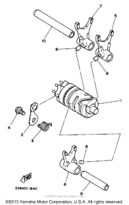 YZ80W (Motocross) Shift cam-fork