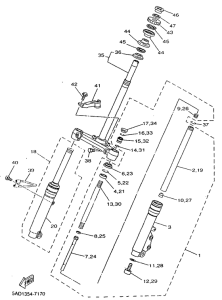 YN50 Передняя вилка