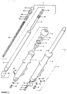 GS650 Вилка передней оси